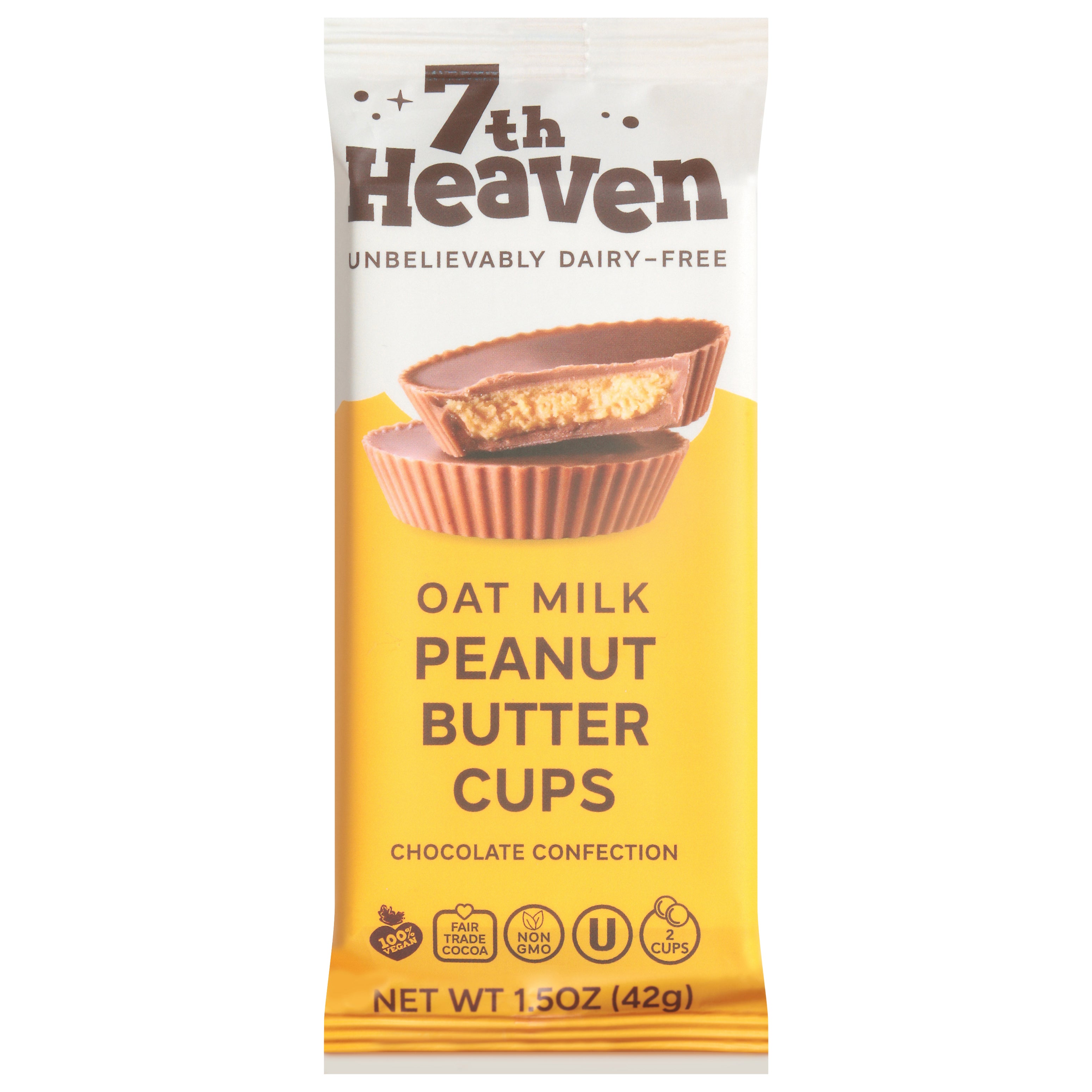 7th Heaven Oat Milk Peanut Butter Cups 1.5 oz - Case of 12