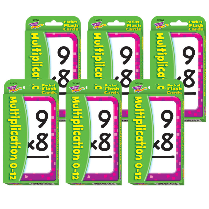 TREND - Multiplication 0-12 Pocket Flash Cards, 6 Packs