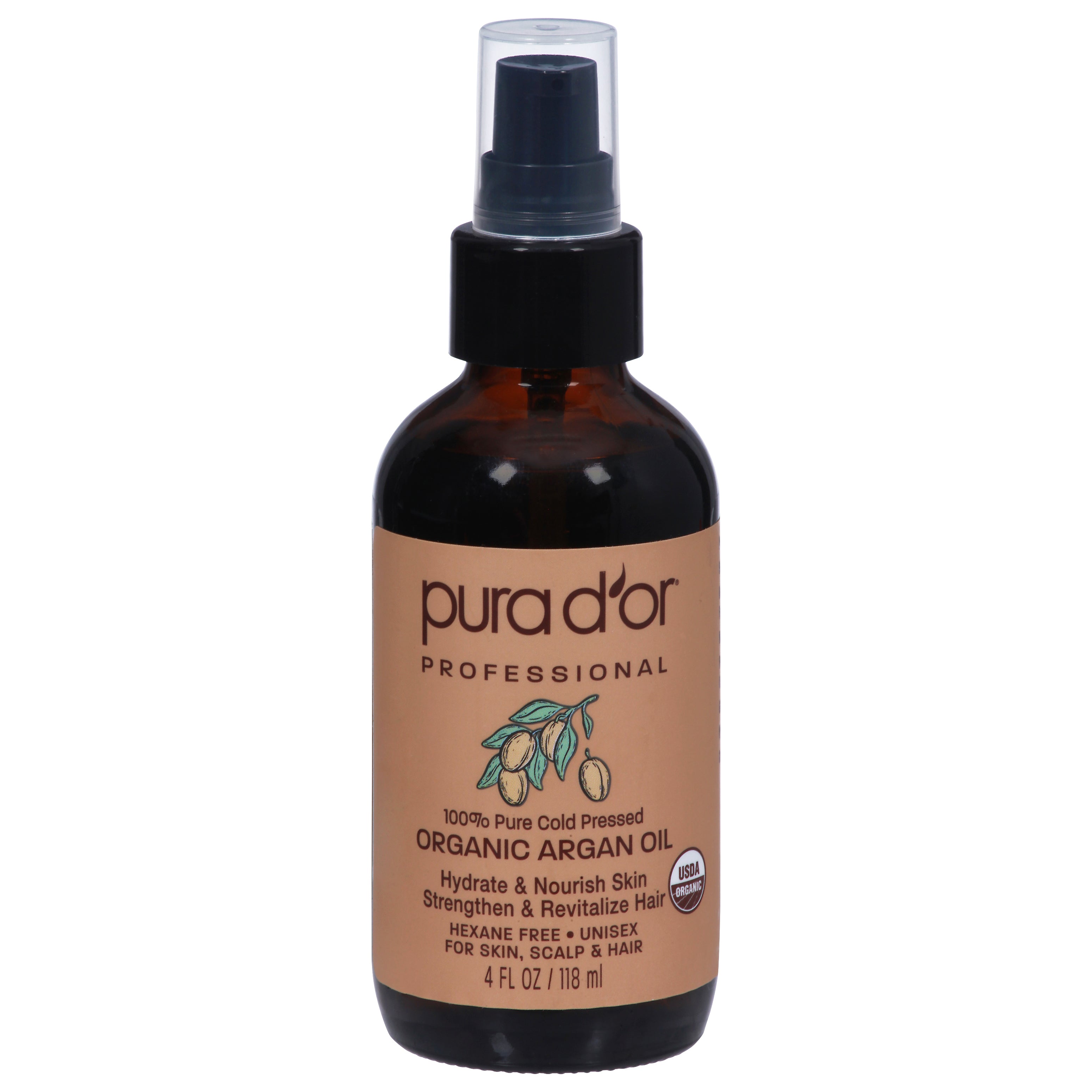 Pura Dor Professional Organic Argan Oil 4 fl oz - Case of 1