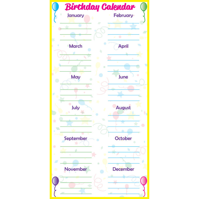 FLIPSIDE PRODUCTS - Low-Tac Birthday Calendar Vertical