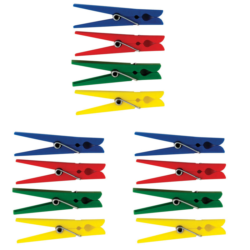 TEACHER CREATED RESOURCES - Plastic Clothespins, 40 Per Pack, 3 Packs