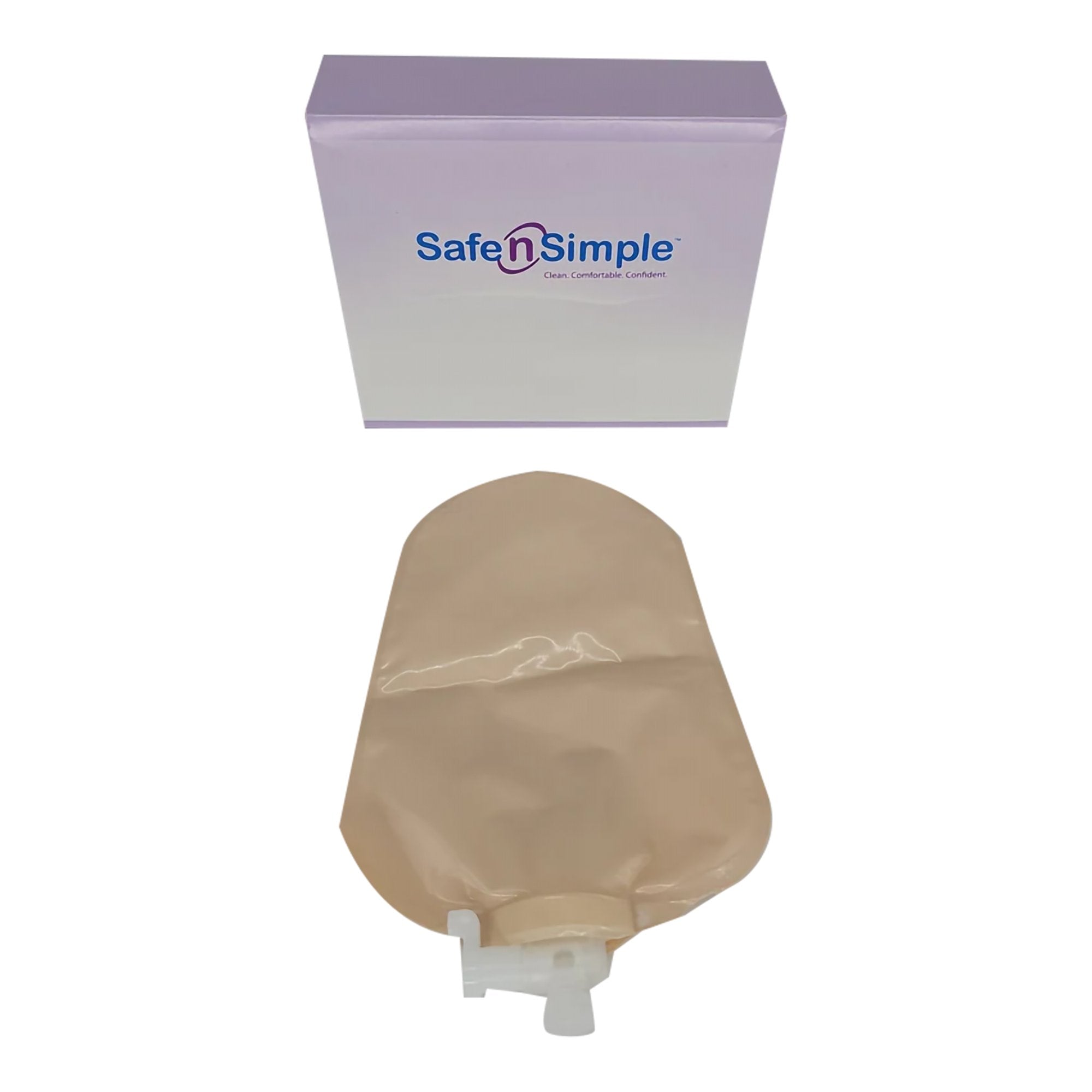 Safe N Simple - Urostomy Pouch Safe n Simple™ Two-Piece System 9 Inch Length Without Barrier Drainable [10/BX] (1242520_BX)