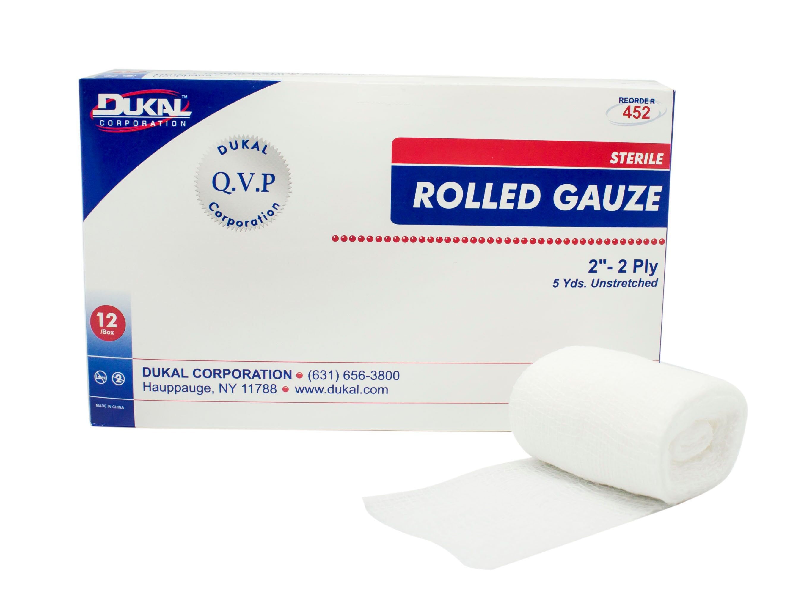 Dukal - Conforming Bandage Dukal™ 2 Inch X 5 Yard 2-Ply Sterile 1 per Pack [12/BG]