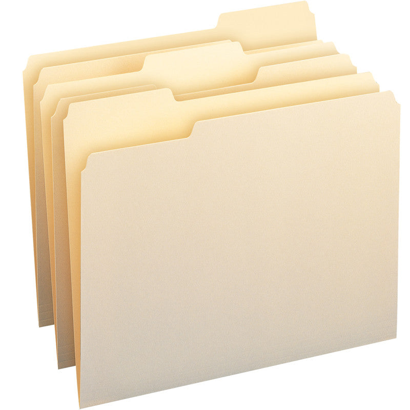 SMEAD - File Folders, 1/3-Cut Tab, Letter, Manila, Box of 100