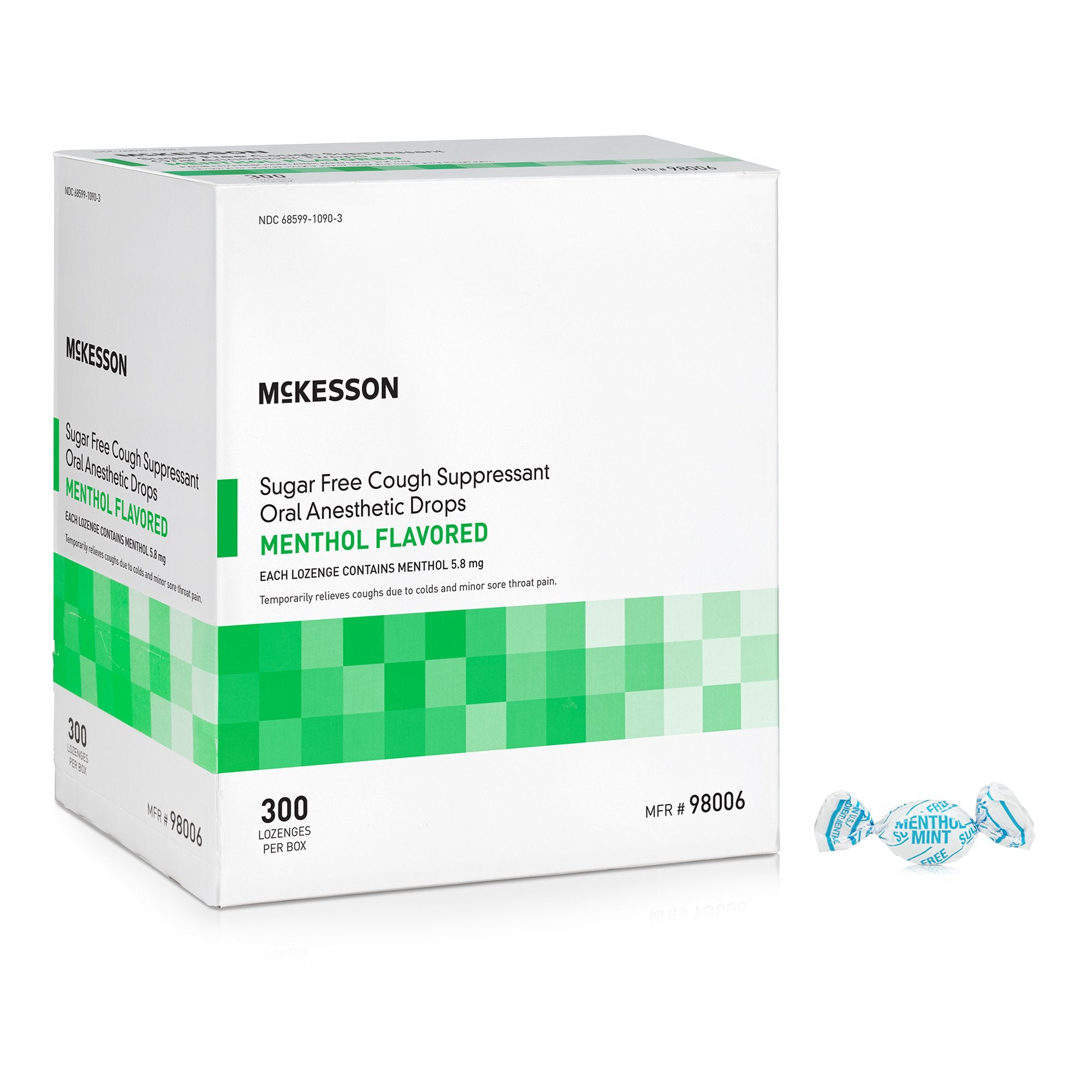 McKesson Brand - Cold and Cough Relief McKesson Brand 7.6 mg Strength Lozenge 300 per Box [300/BX] (1111731_BX)