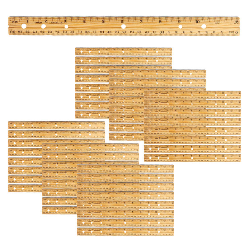 CHARLES LEONARD - Economy Wood Ruler, Pack of 48
