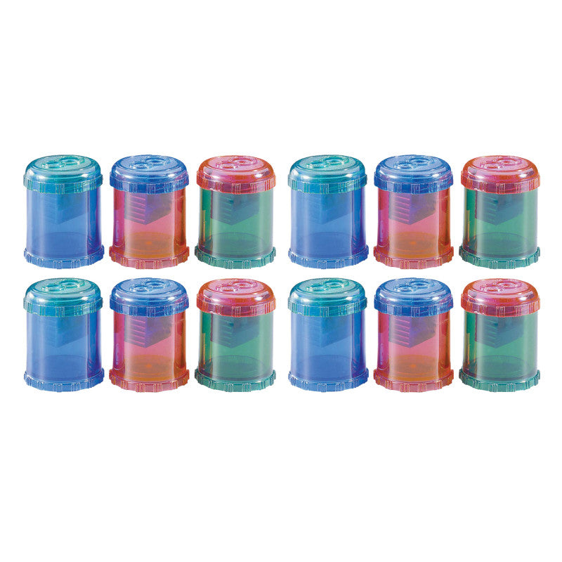 WESTCOTT - Manual 2-Hole Pencil and Crayon Sharpener, Assorted Colors, 12 Per Pack