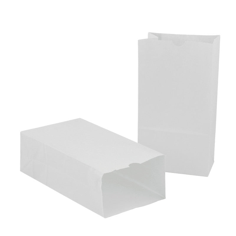 HYGLOSS - Large Gusseted Paper Bags, 6" x 3.5" x 11", White, 100/Pack
