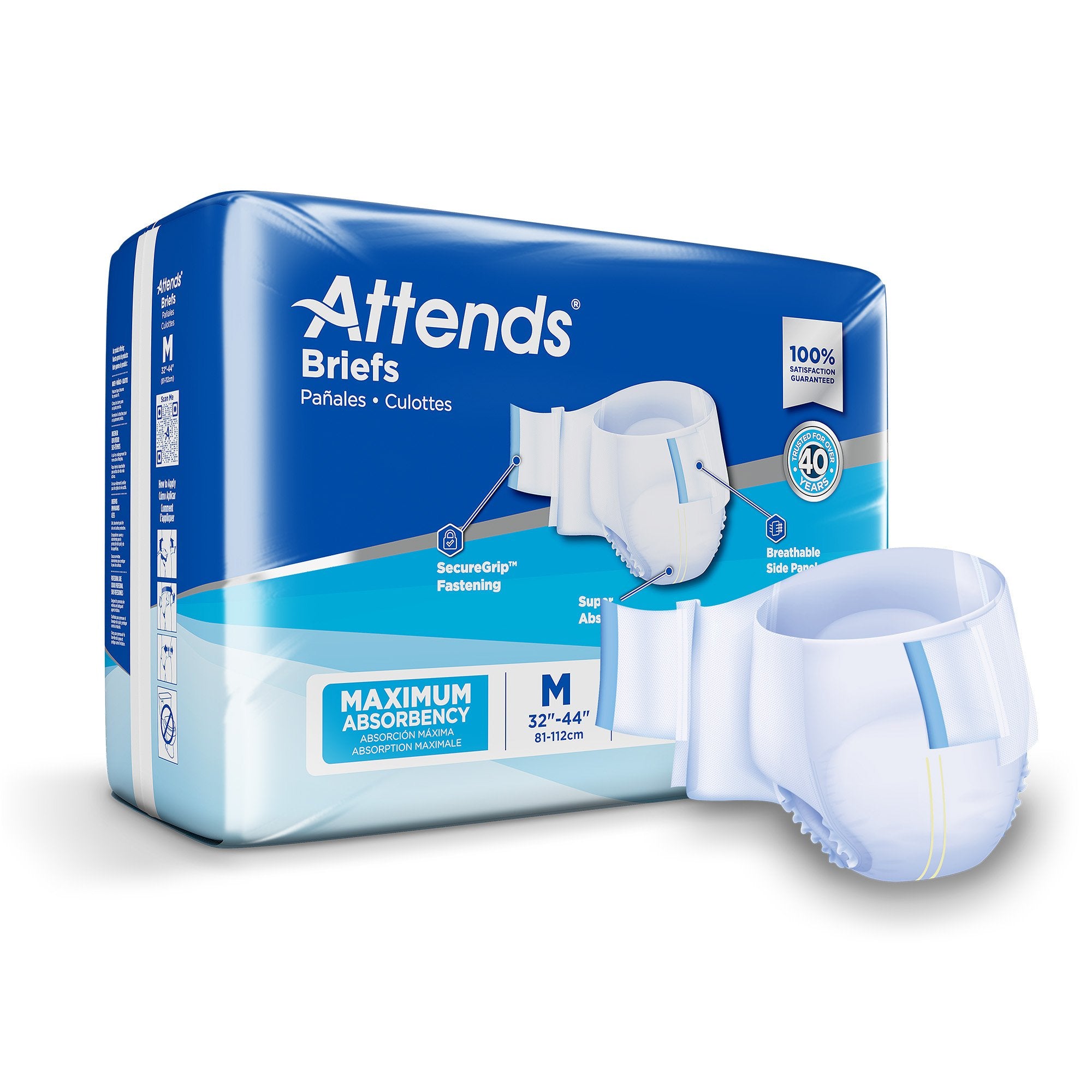 Attends Healthcare Products - Unisex Incontinence Brief Attends® Medium Disposable Heavy Absorbency [96/CS]