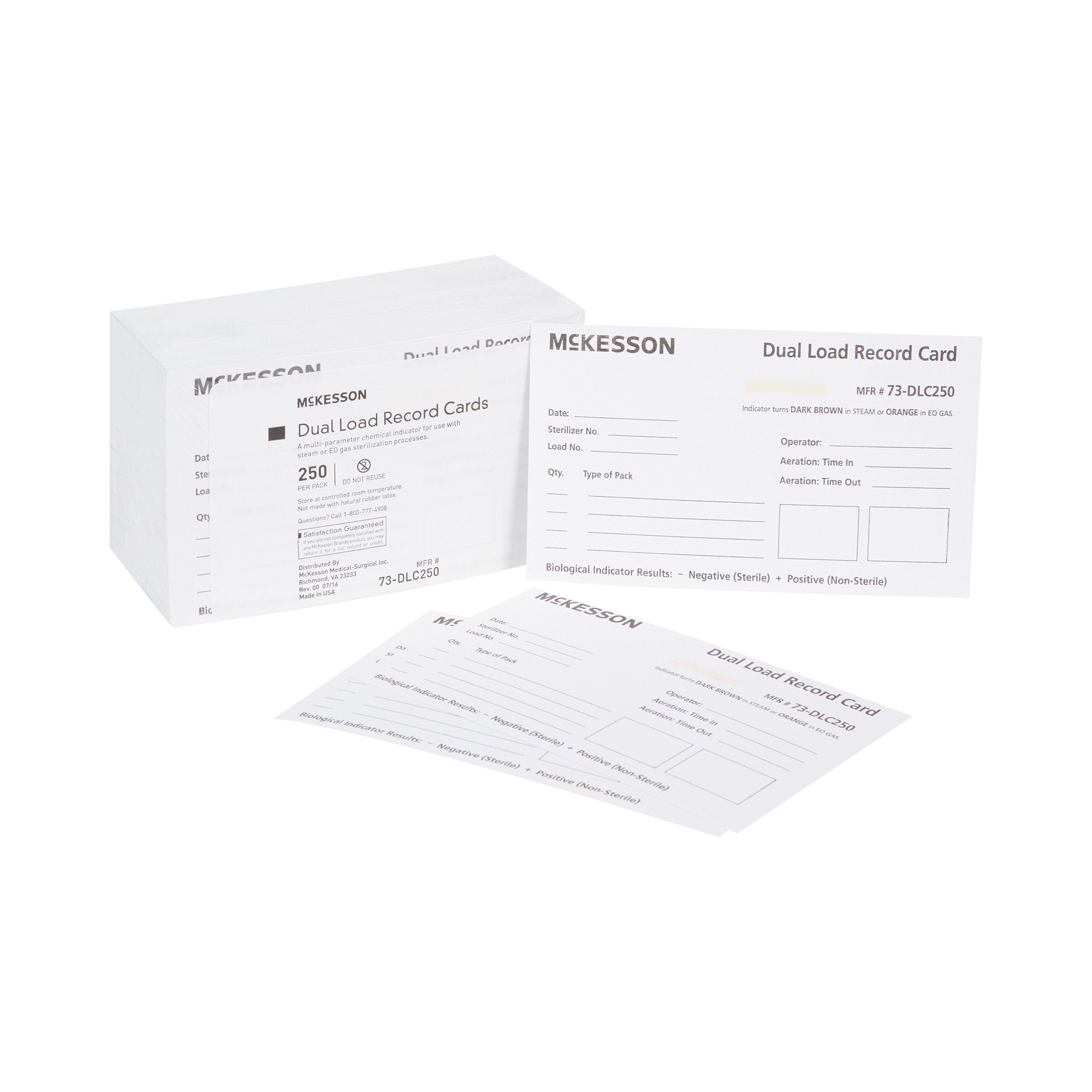 McKesson Brand - Sterilization Record Card McKesson Steam / EO Gas [2500/CS]