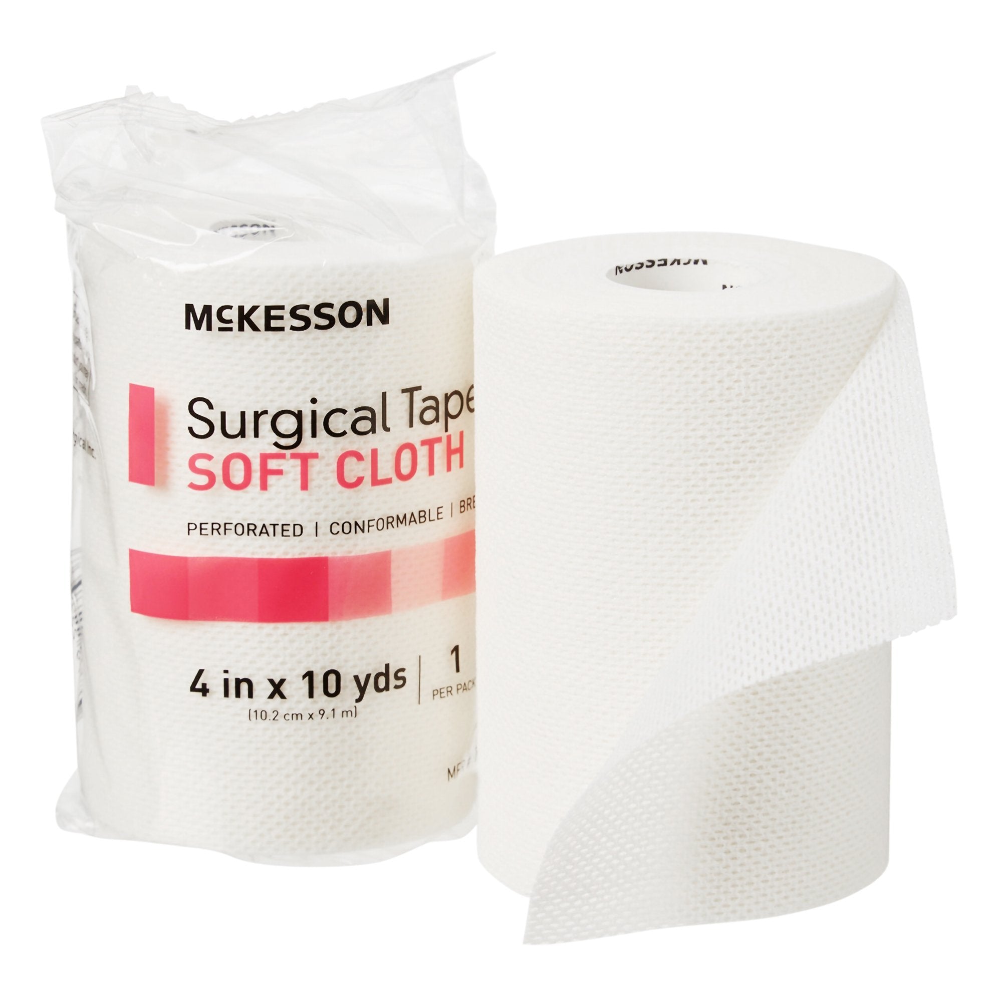 McKesson Brand - Perforated Medical Tape McKesson White 4 Inch X 10 Yard Soft Cloth NonSterile [12/CS]