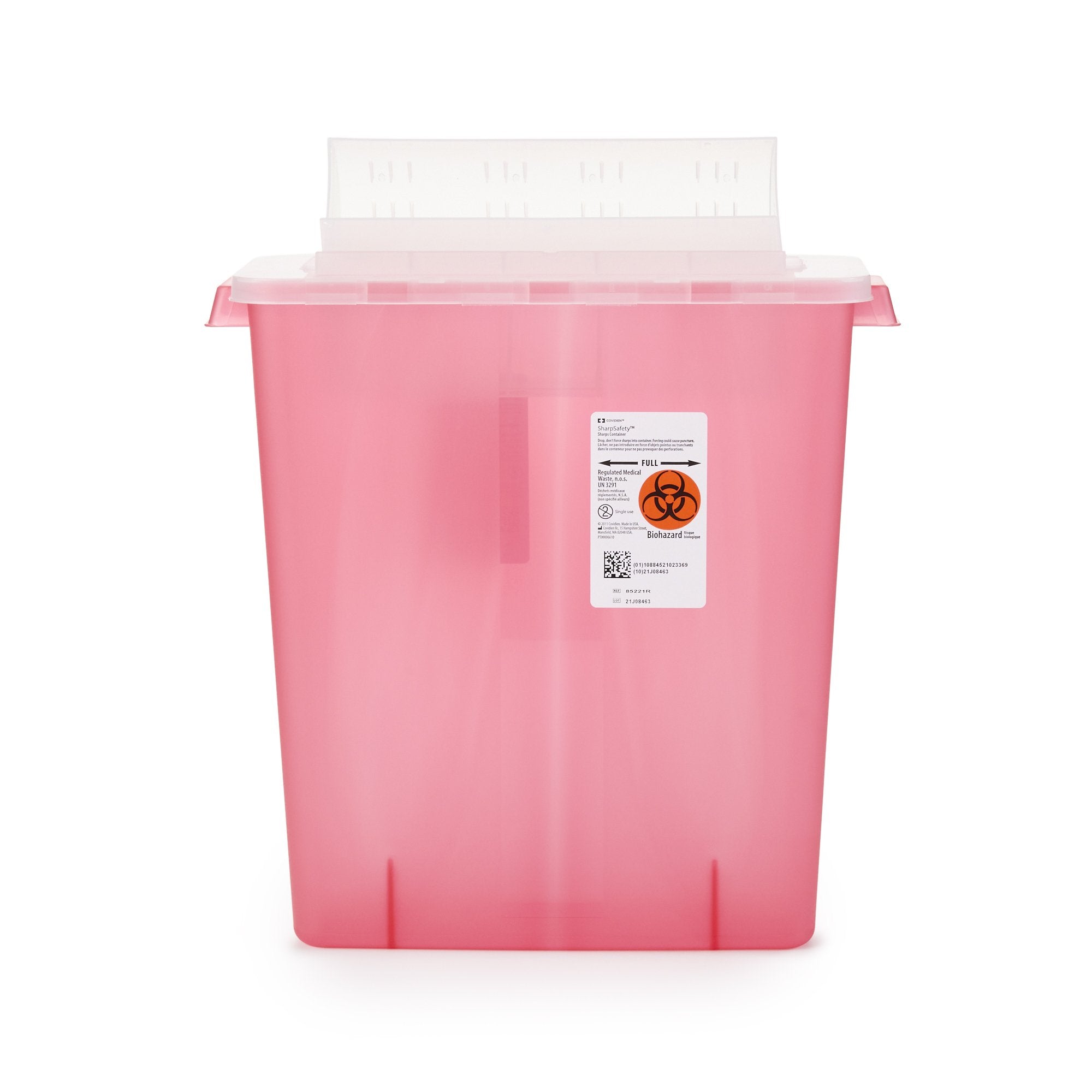 Cardinal - Sharps Container In-Room™ Translucent Red Base 16-1/4 H X 13-3/4 W X 6 D Inch Horizontal Entry 3 Gallon [10/CS]