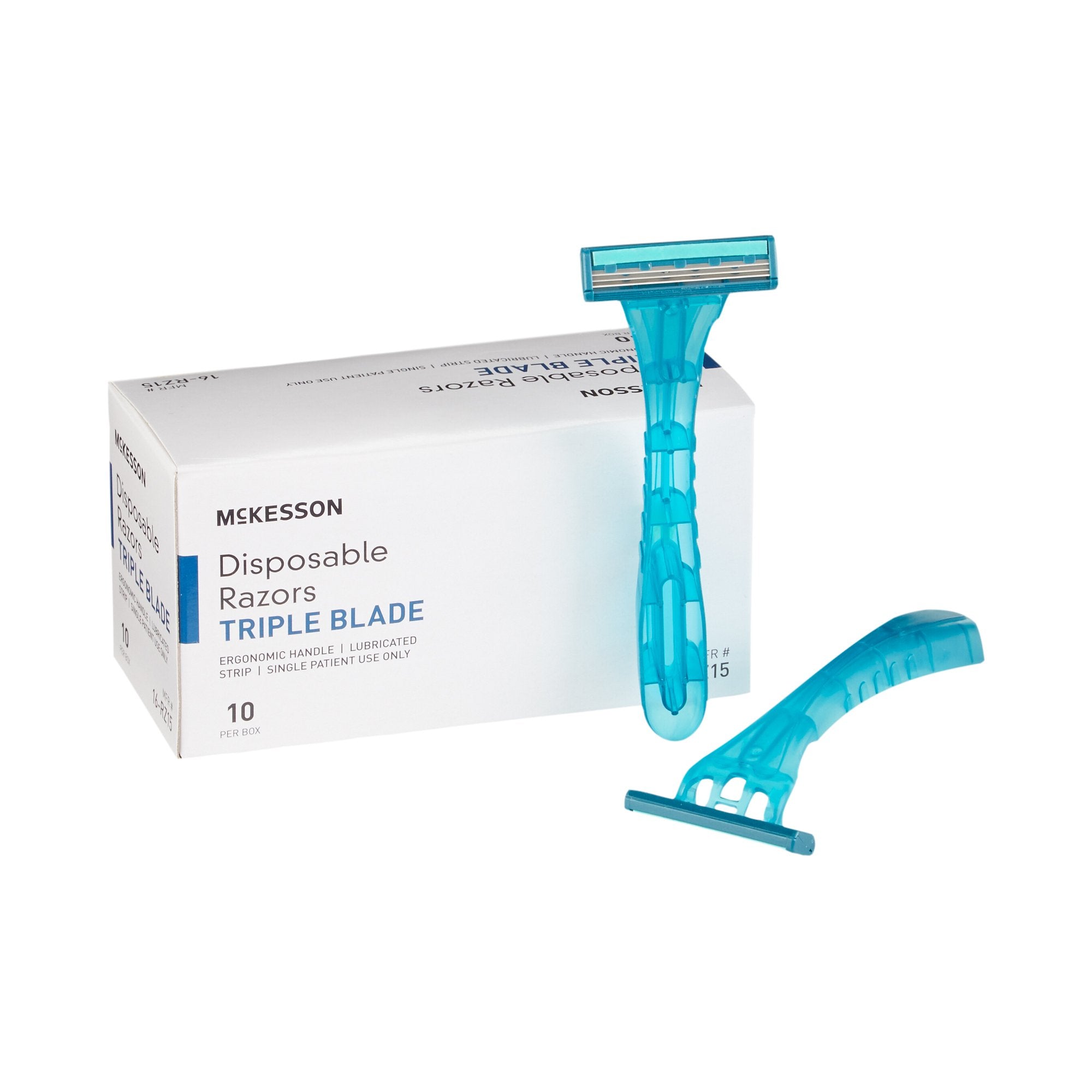 McKesson Brand - Personal Razor with Lubricating Strip McKesson Single Edge Triple Blade NonSterile Disposable [500/CS]