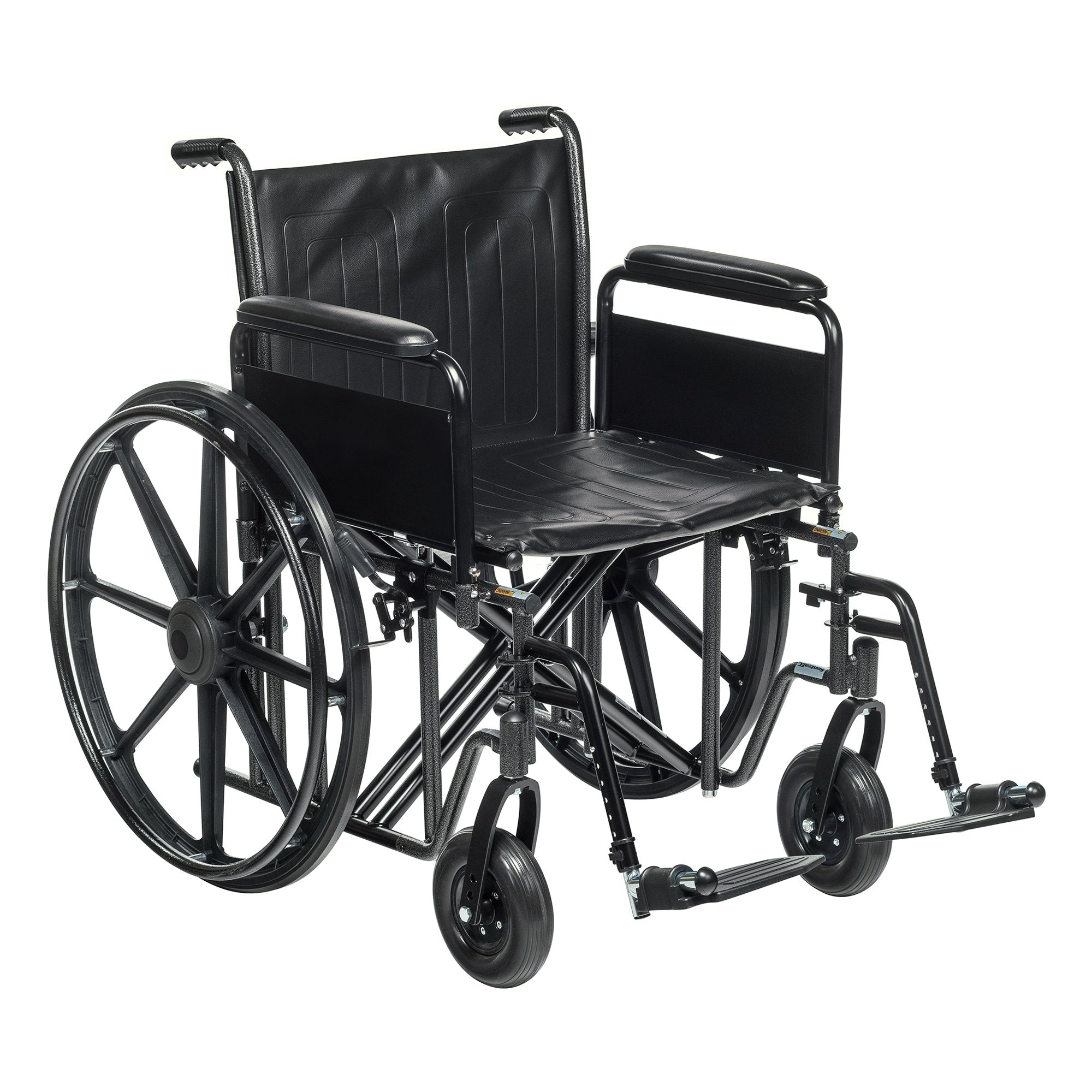 McKesson Brand - Bariatric Wheelchair McKesson Dual Axle Full Length Arm Swing-Away Footrest Black Upholstery 22 Inch Seat Width Adult 450 lbs. Weight Capacity [1/CS]