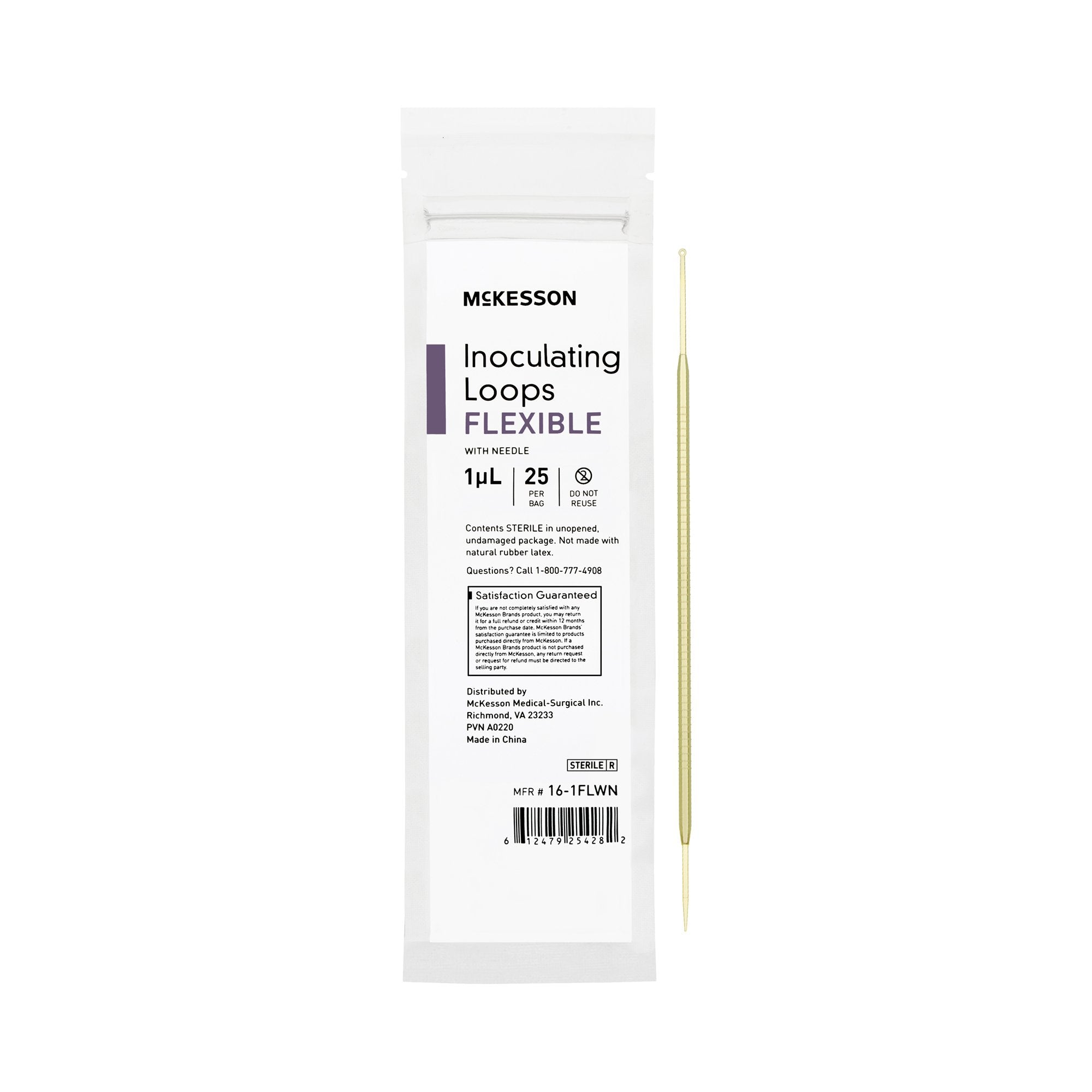 McKesson Brand - Inoculating Loop with Needle McKesson 1 µL ABS Integrated Handle Sterile [1000/CS]