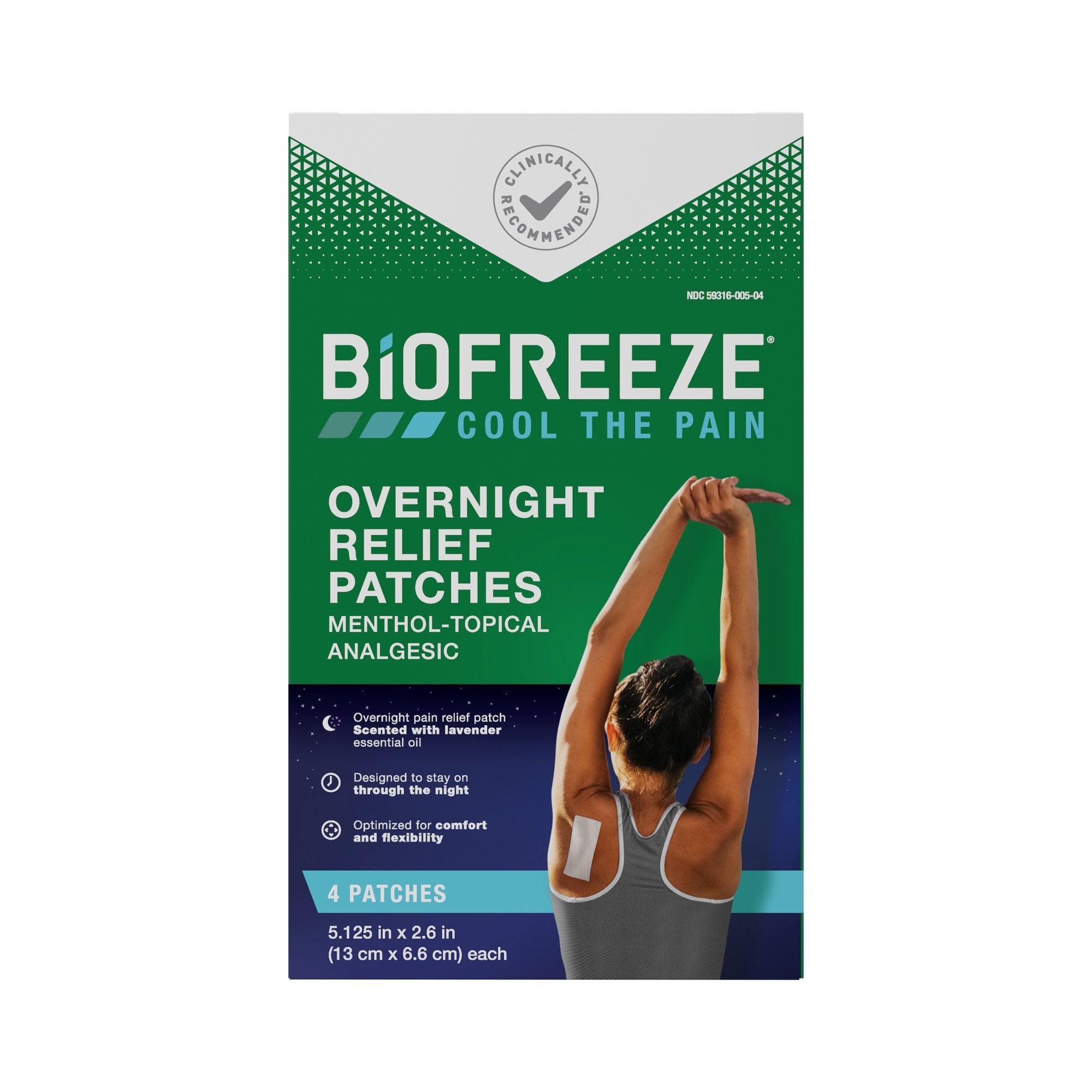 Boxout LLC - Topical Pain Relief Biofreeze® 5% Strength Menthol Patch 4 per Box [24/CS] (1246922_CS)