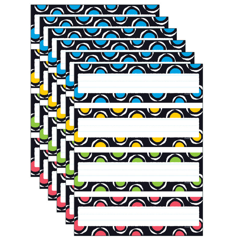 TREND - Bold Strokes Circles Desk Toppers Name Plates Variety Pack, 32 Per Pack, 6 Packs