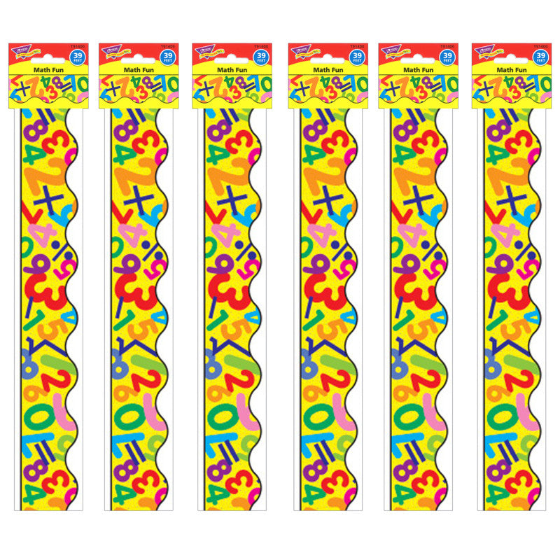 TREND - Math Fun Terrific Trimmers®, 39 Feet Per Pack, 6 Packs