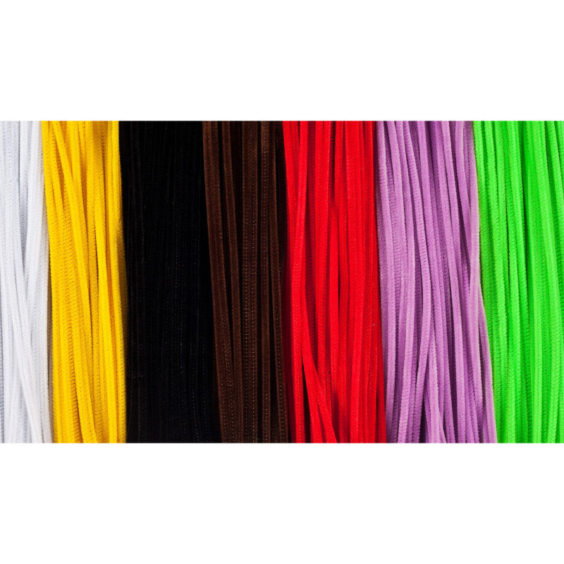 CREATIVE ARTS BY CHARLES LEONARD - Chenille Stem Class Pack, 4 mm x 6 Inch, Assorted Colors, 1000 Per Classpack, 3 Packs