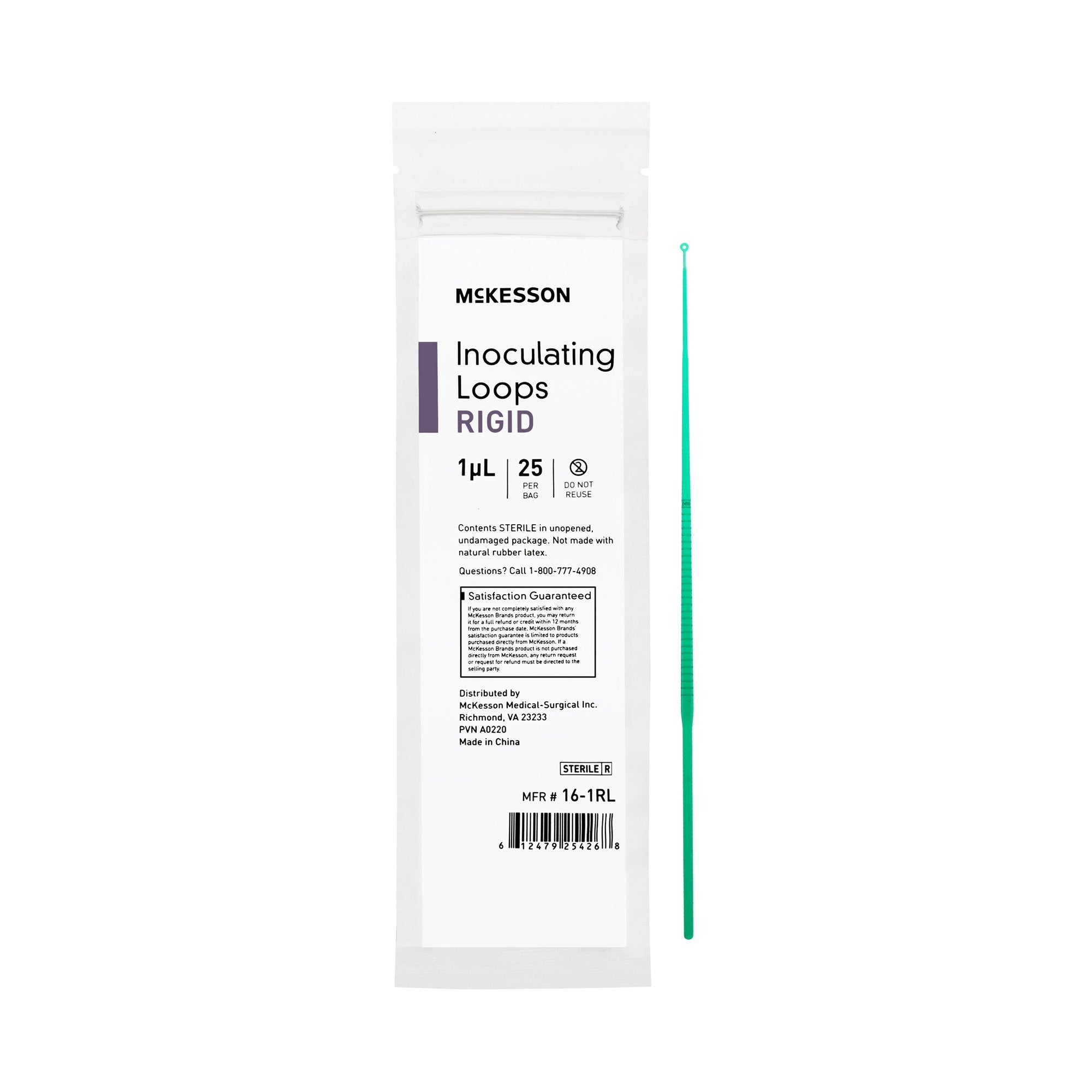 McKesson Brand - Inoculating Loop McKesson 1 µL Polystyrene Integrated Handle Sterile [1000/CS]