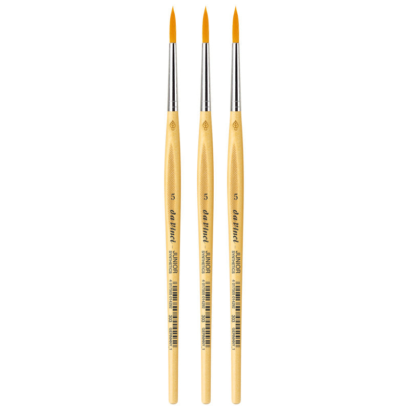 JUNIOR Synthetics Student Brush, Synthetic, Tempera, Round, Series 303, Size 5, Pack of 3