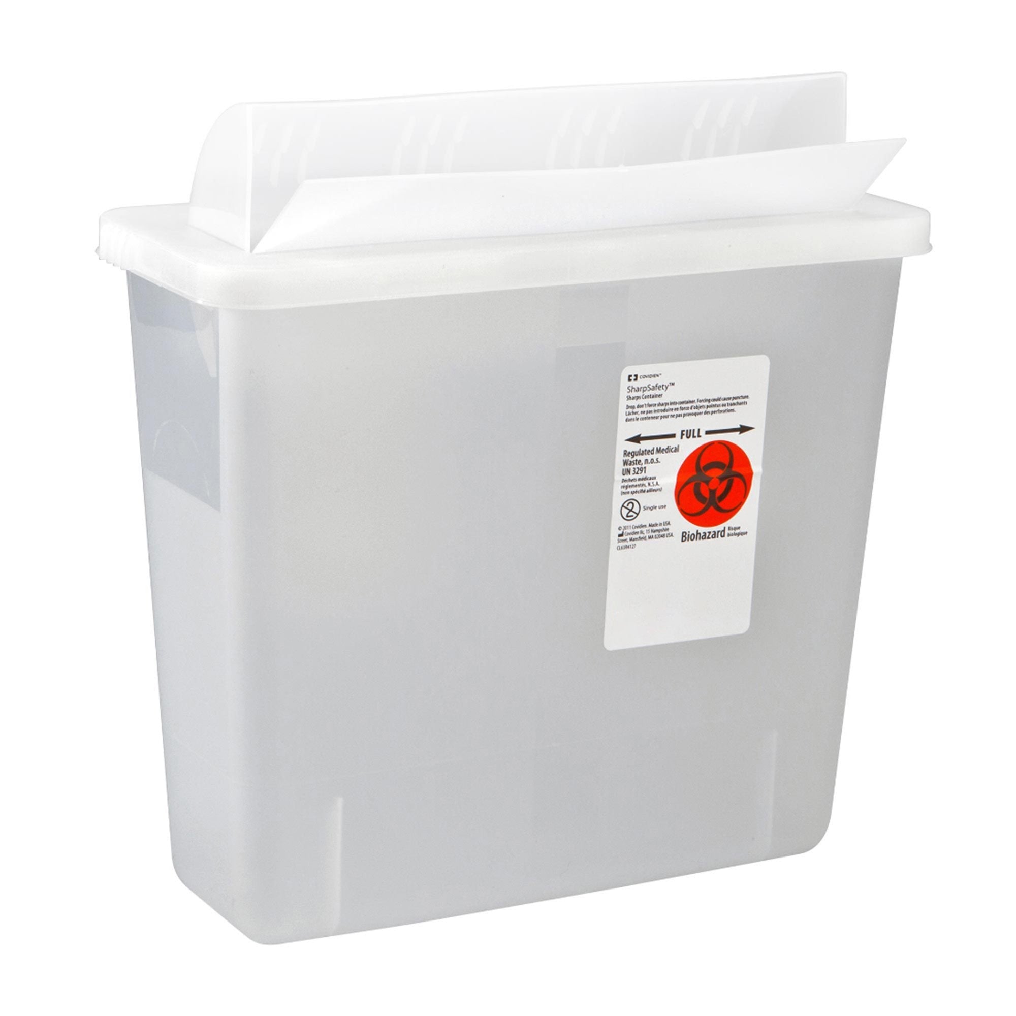 Cardinal - Sharps Container In-Room™ Translucent Base 16-1/4 H X 13-3/4 W X 6 D Inch Horizontal Entry 3 Gallon [10/CS]