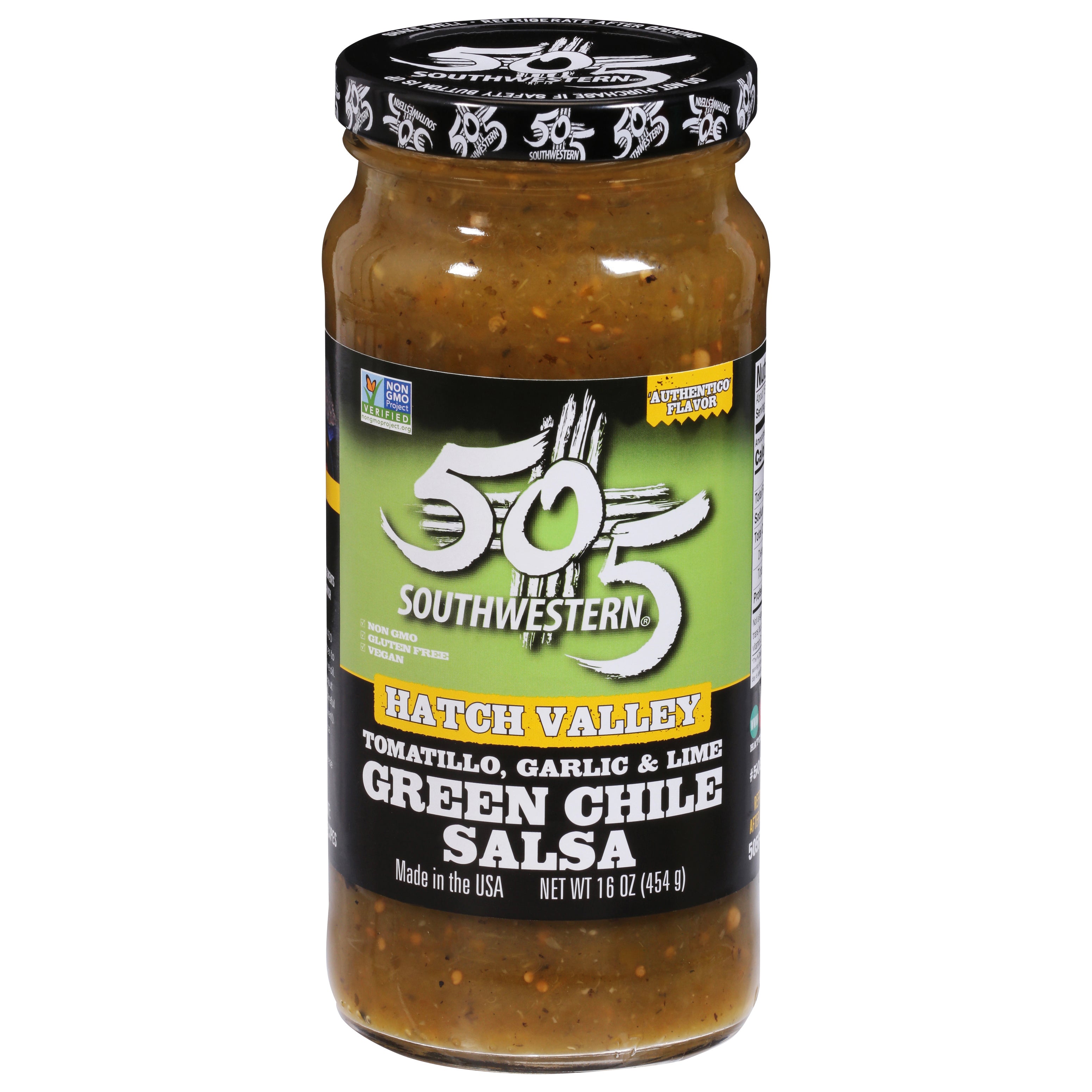 505 Southwestern Medium Tomatillo Garlic & Lime Salsa 16 oz Jar - Case of 12