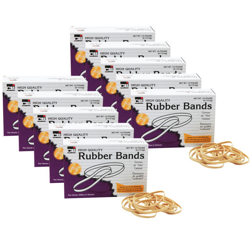 CHARLES LEONARD - Rubber Bands, 3" x 1/8", 1/4 lb Box, 10 Boxes