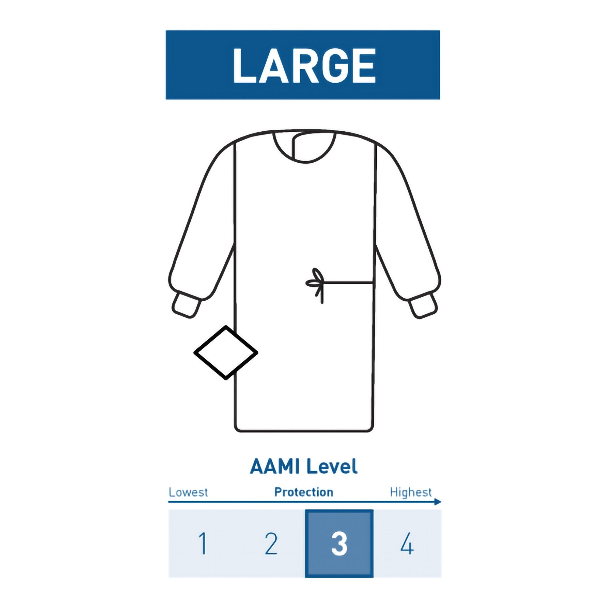 McKesson Brand - Non-Reinforced Surgical Gown with Towel McKesson Large Blue Sterile AAMI Level 3 Disposable [1/PK] (1101283_PK)