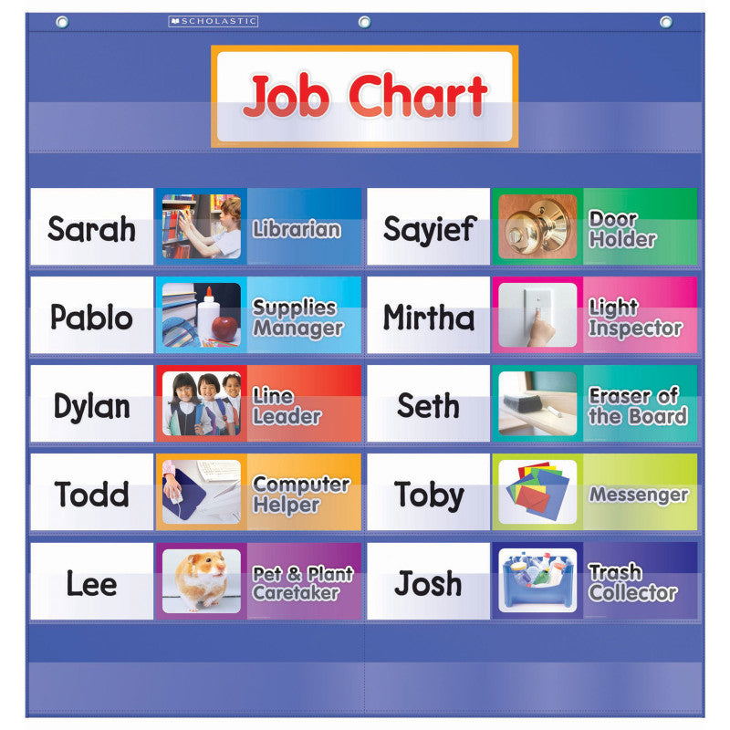 SCHOLASTIC TEACHING SOLUTIONS - Class Jobs Pocket Chart with Cards