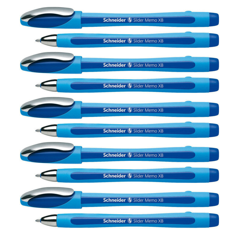 SCHNEIDER - Slider Memo Ballpoint Pen, Viscoglide Ink, 1.4 mm, Black, Pack of 10 (PSY150203-10)