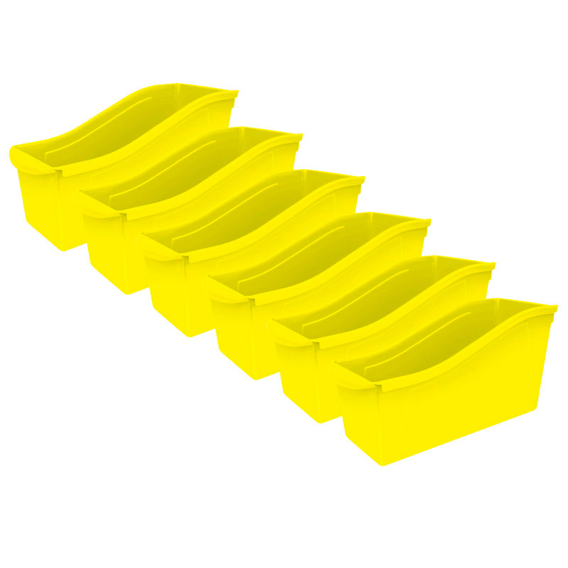 STOREX - Large Book Bin, Yellow, Pack of 6