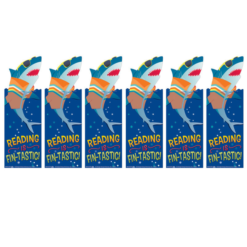 EUREKA - Shark Reading is Fin-Tastic Bookmarks, 36 Per Pack, 6 Packs