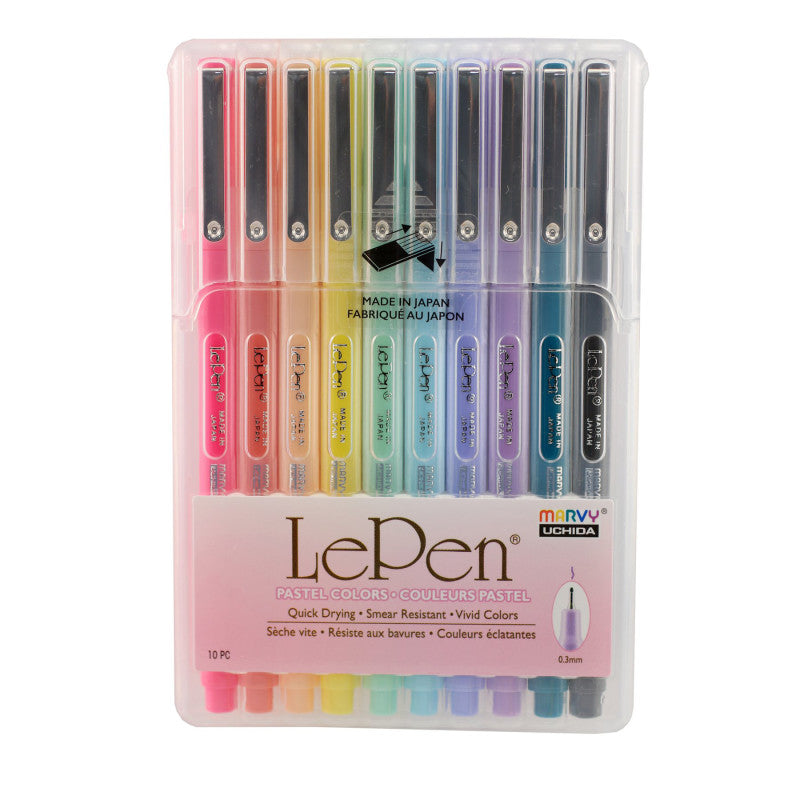 MARVY UCHIDA - LePen® Micro-Fine Point Pen, Pastel, 10 Colors