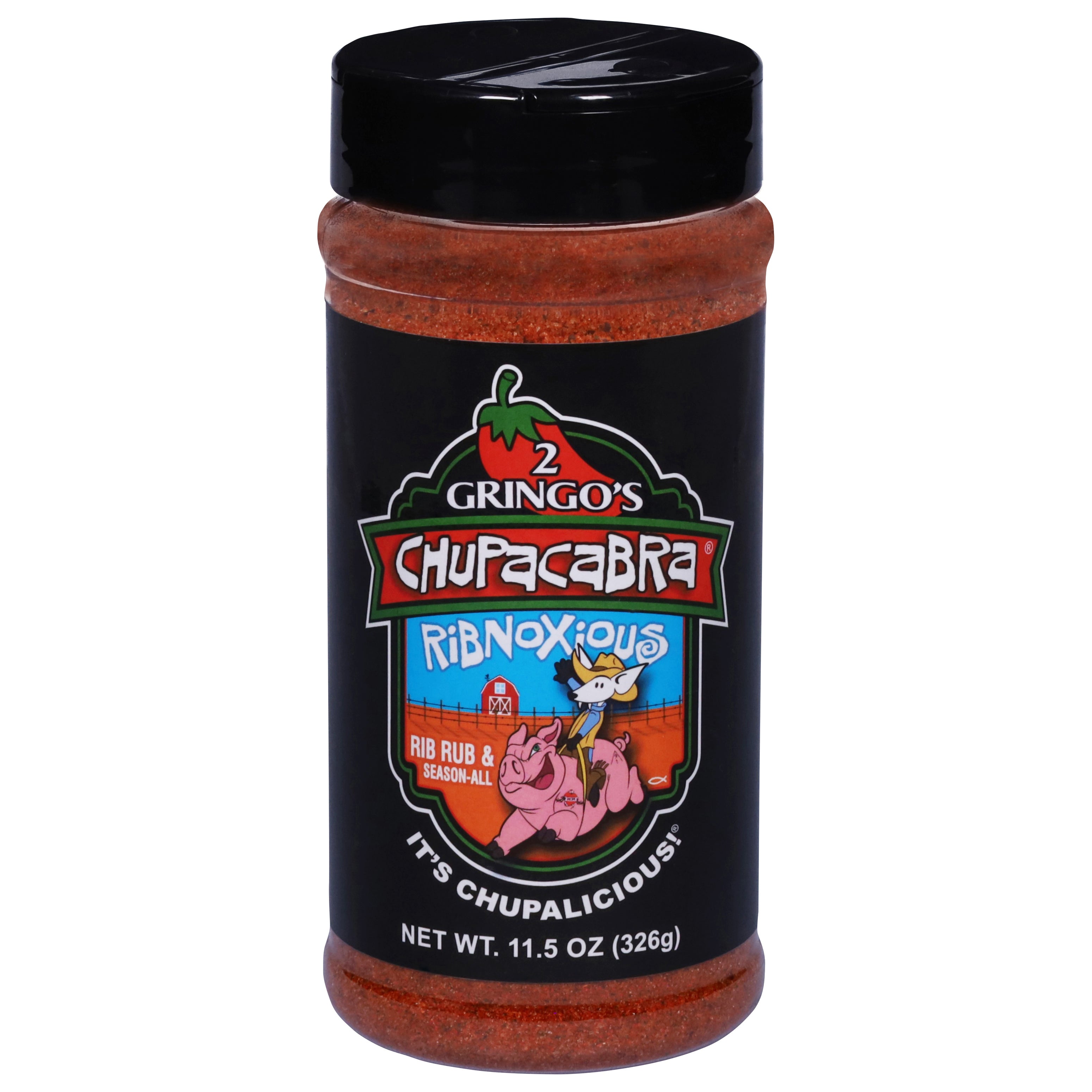 2 Gringo's Chupacabra Ribnoxious Rib Rub & Season-All 11.5 oz - Case of 6