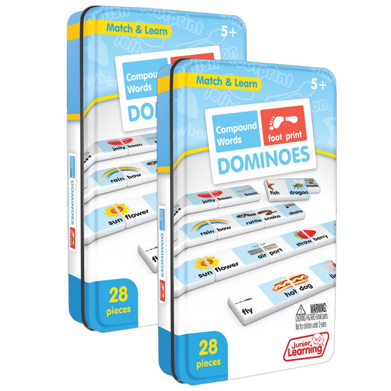 JUNIOR LEARNING - Compound Words Match & Learn Dominoes, Pack of 2