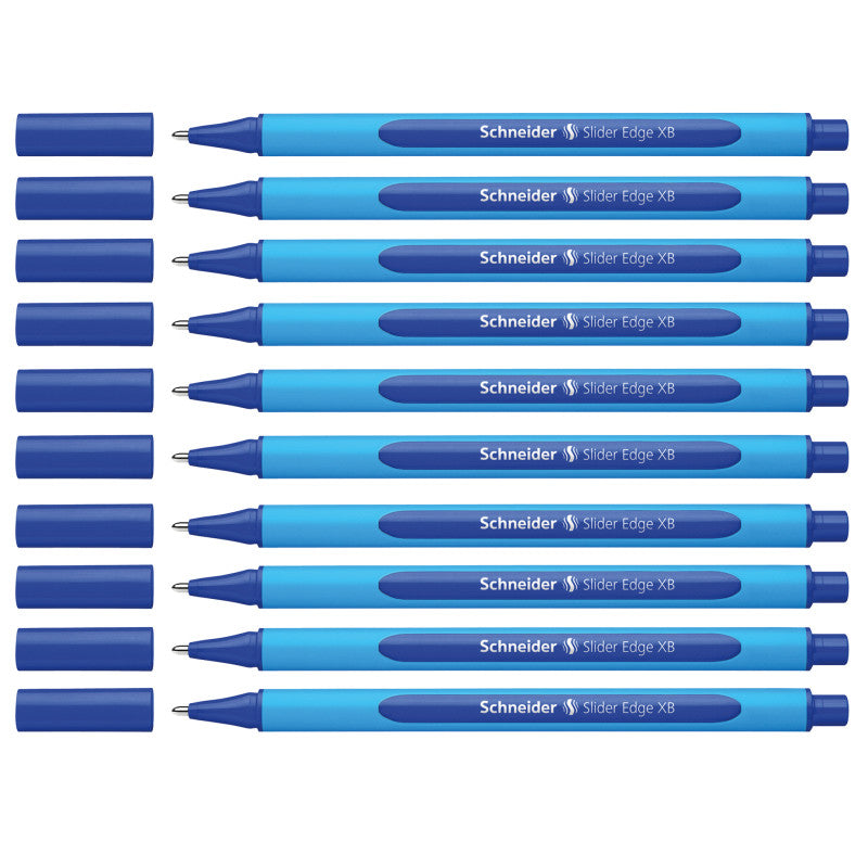 SCHNEIDER - Slider Edge XB Ballpoint Pen, Viscoglide Ink, 1.4 mm, Blue, Pack of 10