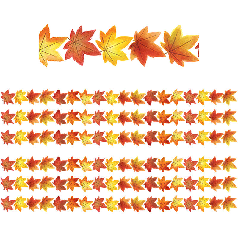 TEACHER CREATED RESOURCES - Fall Leaves Die-Cut Border Trim, 35 Feet Per Pack, 6 Packs