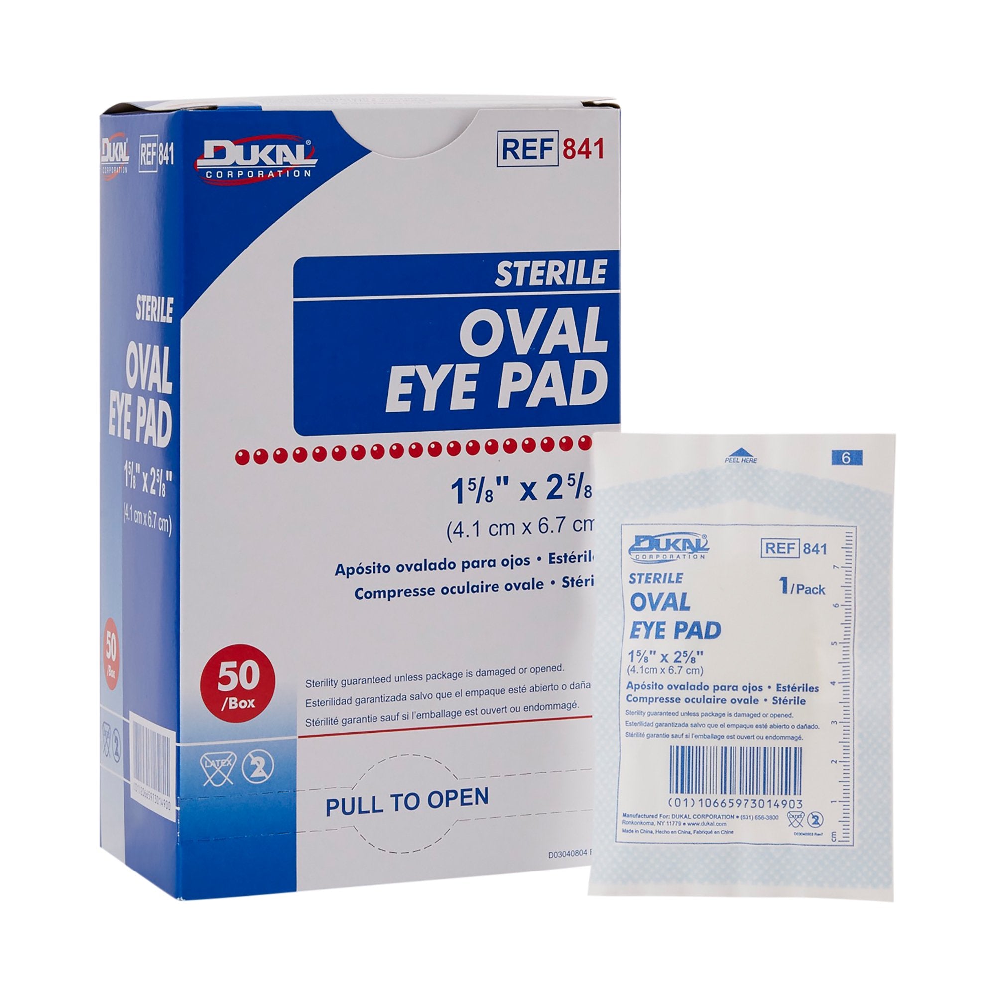 Dukal - Eye Pad Dukal™ 1-5/8 X 2-5/8 Inch Sterile 1 per Pack [50/BX]