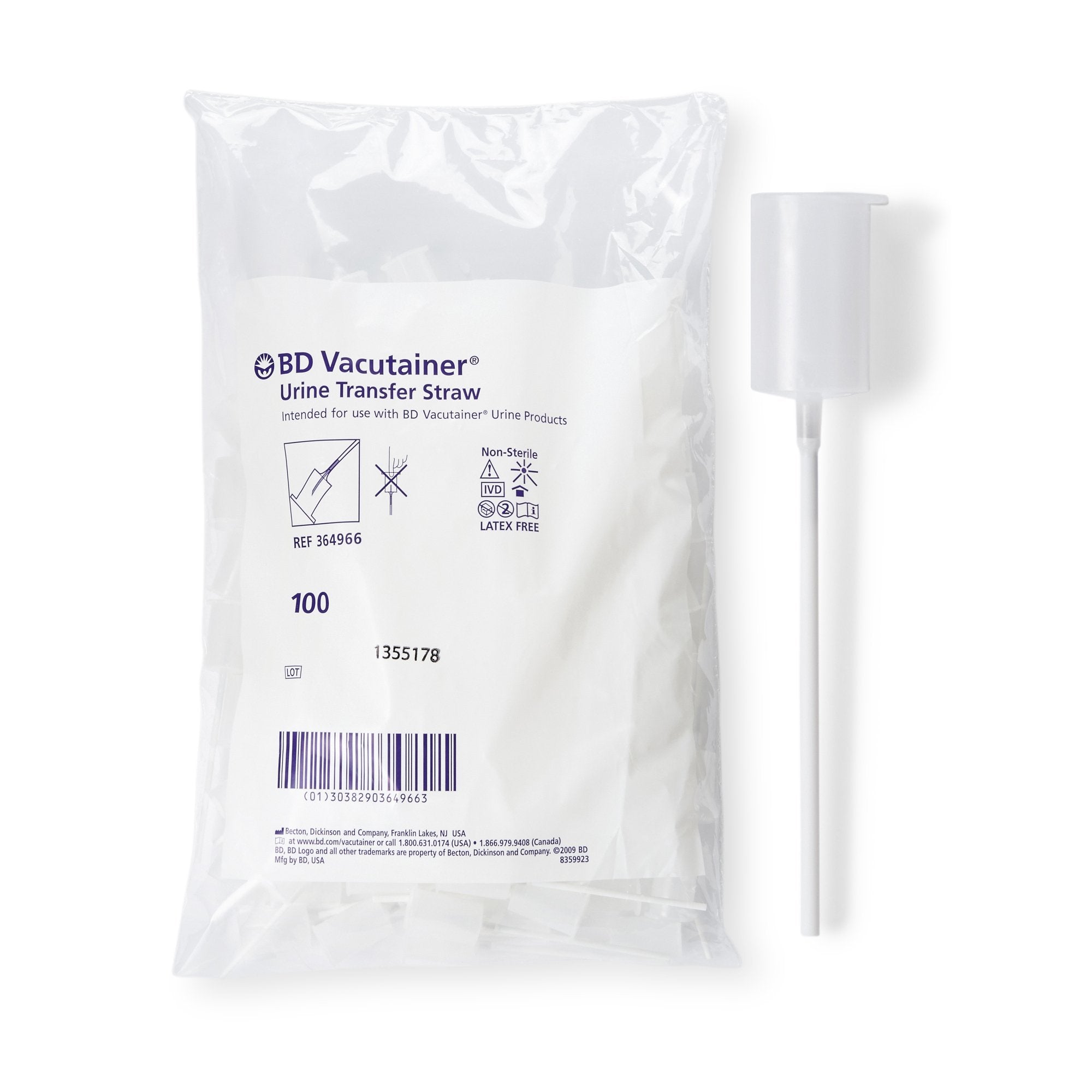 BD - Urine Transfer Straw Vacutainer® For BD Vacutainer® Urine Collection System [1000/CS]