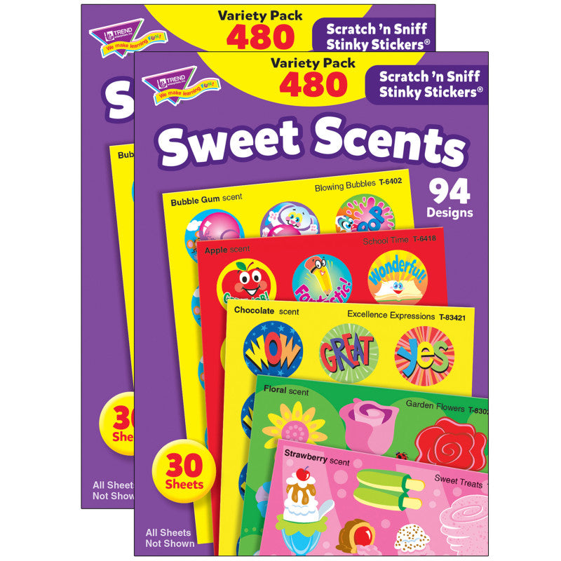 TREND - Sweet Scents Stinky Stickers® Variety Pack, 480 Per Pack, 2 Packs