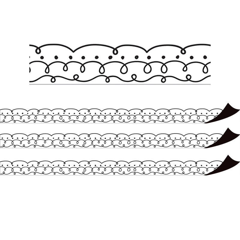 TEACHER CREATED RESOURCES - Squiggles and Dots Magnetic Border, 24 Feet Per Pack, 3 Packs