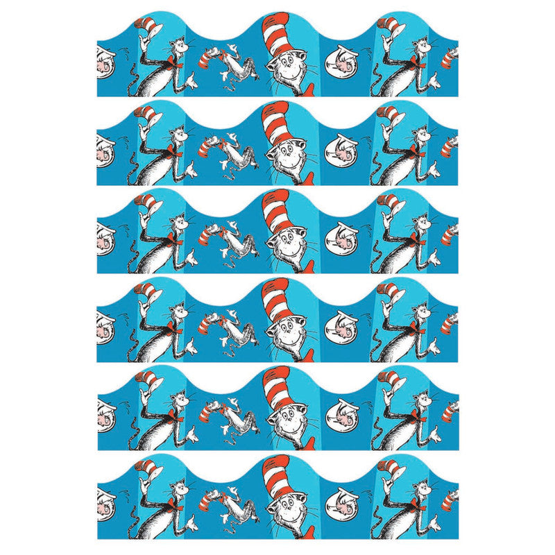 EUREKA - Cat in the Hat™ Blue Deco Trim®, 37 Feet Per Pack, 6 Packs