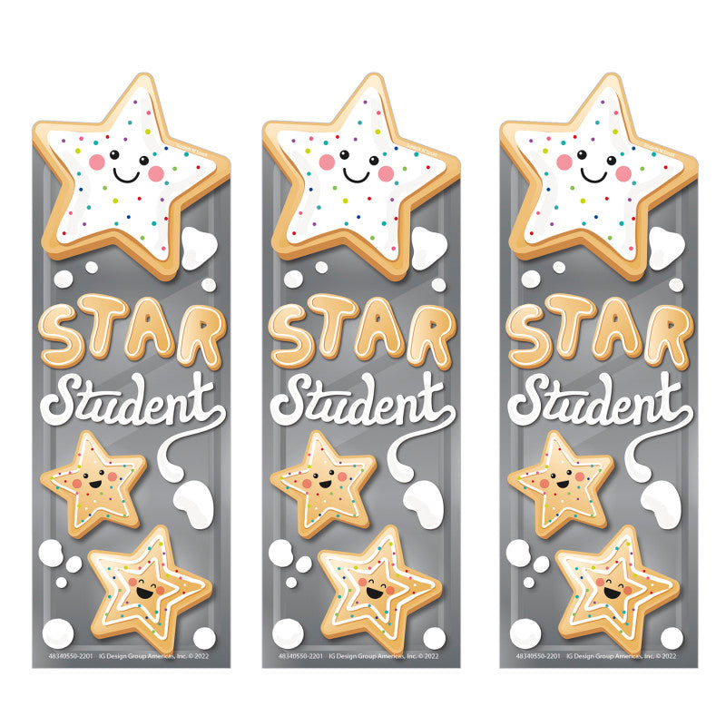 EUREKA - Star Cookies Sugar Cookie Scented Bookmarks, 24 Per Pack, 3 Packs