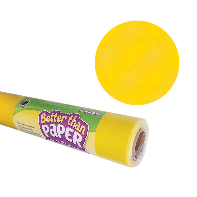 TEACHER CREATED RESOURCES - Better Than Paper® Bulletin Board Roll, 4' x 12', Yellow Gold, 4 Rolls