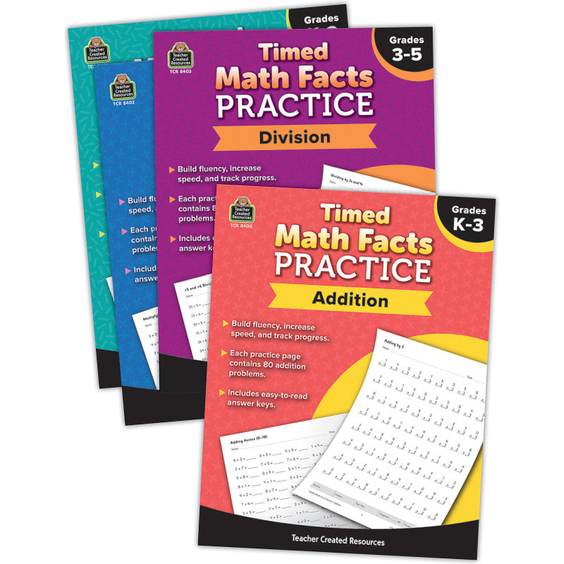 TEACHER CREATED RESOURCES - Timed Math Facts Practice Set of 4