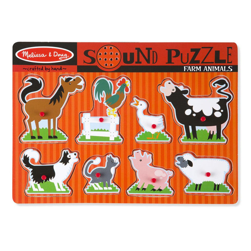 MELISSA & DOUG - Farm Animals Sound Puzzle, 8 Pieces
