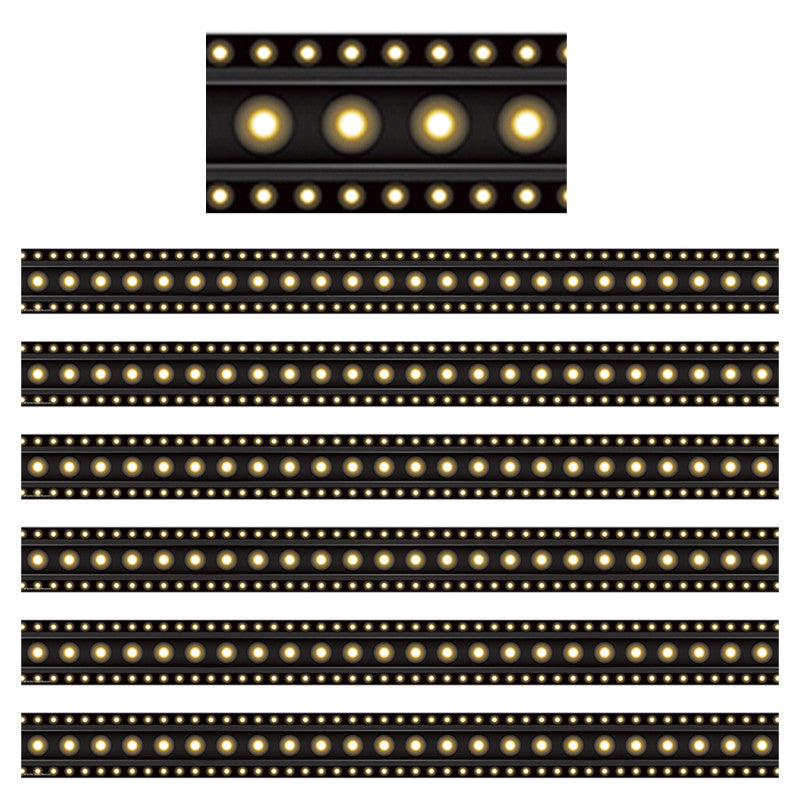 TEACHER CREATED RESOURCES - Black Marquee Straight Border Trim, 35 Feet Per Pack, 6 Packs