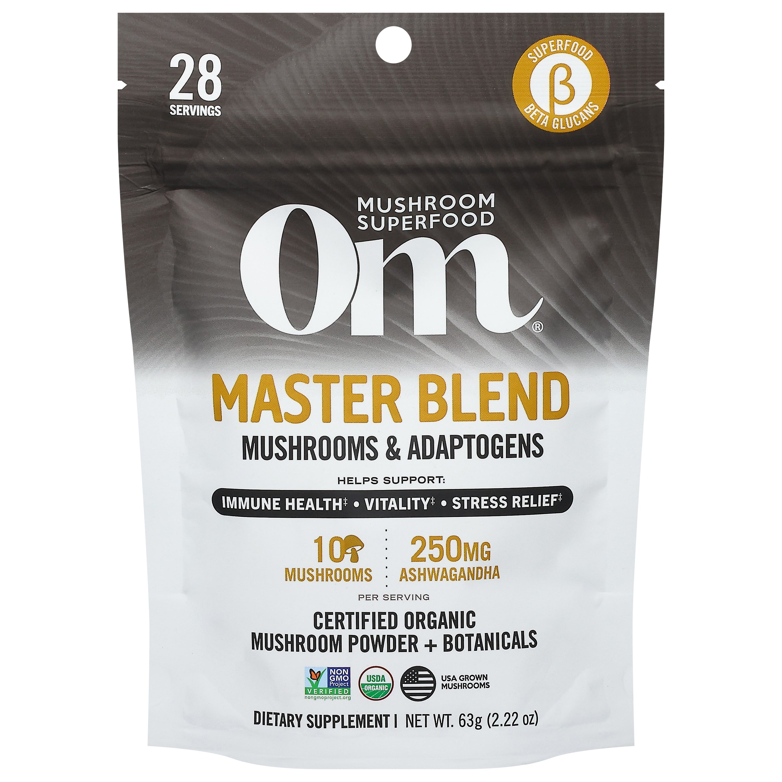 Om Master Blend Mushrooms & Adaptogens 2.22 oz - Case of 1