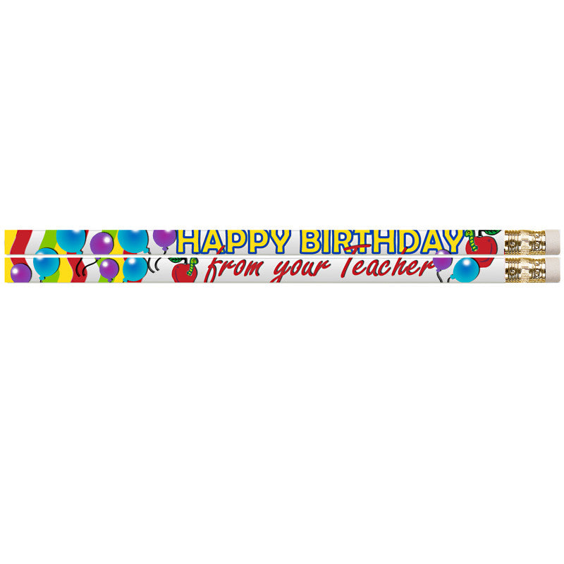 MUSGRAVE PENCIL COMPANY - Happy Birthday From Your Teacher Motivational Pencil, Pack of 144